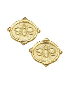 SUSAN SHAW BEE STAMPED INTAGLIO EARRINGS