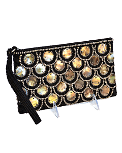 CLUTCH WITH SHELL WAVE ACCENTS