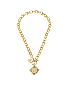 SUSAN SHAW COIN TOGGLE NECKLACE