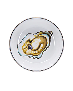 ENAMELED SMALL OYSTER TASTING BOWL