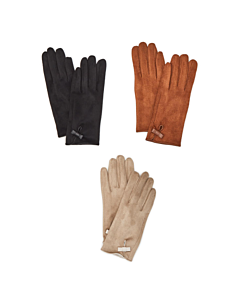 FAUX SUEDE GLOVES W BOW 3 COLOR OPTIONS