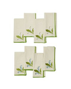 Lily Of The Valley Embroidered Napkin Set of 4
