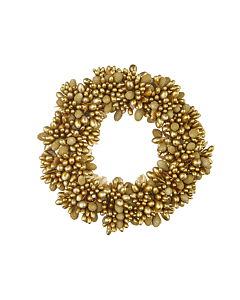 MATTE GOLD WREATH CANDLE RING 6.5"