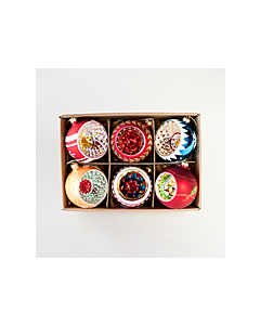 ORNAMENT BOX OF 6 VINTAGE STYLE