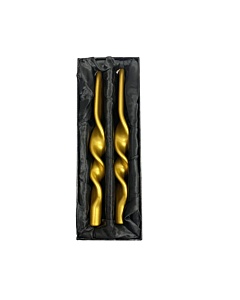 PAIR OF LACQUERED GOLD ITALIAN TWIST CANDLES