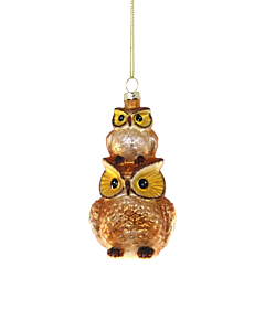 STACKED OWLS ORNAMENT
