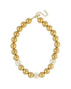 SUSAN SHAW GOLD NEACKLACE W PEARL CLUSTERS