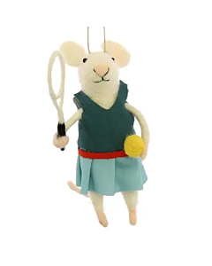 TENNIS PLAYER MOUSE ORNAMENT