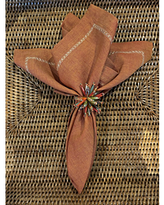 BEADED FALL COLORS NAPKIN RING IND