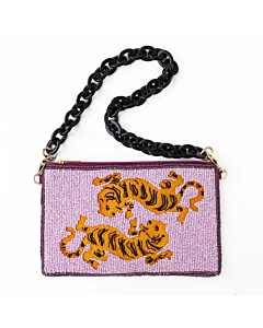 BEADED TIGER HANDBAG