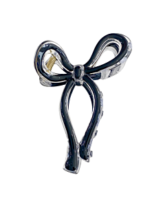 BLACK AND CLEAR RIBBON HAIR CLIP