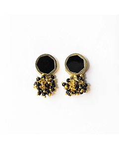 BLACK ENAMEL KIMBERLY EARRINGS