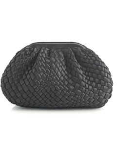 BLACK WOVEN CLUTCH