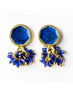 BLUE ENAMEL KIMBERLY EARRINGS