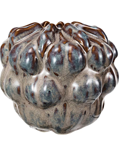 BLUE STONEWARE VASE 4.75 X 5.5