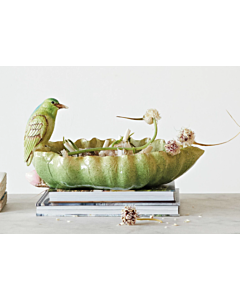 Bowl Leaf Shaped W Bird