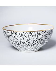 HUNT SLONEM RABBIT RUN MEDIUM SERVING BOWL