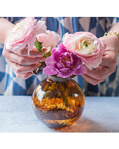 BROWN TORTOISE VIETRI GLASS VASE
