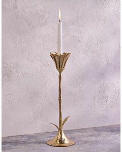 Candle Holder Gold Floral Lg