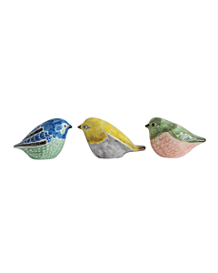 CERAMIC BIRDS IN 3 COLORS EACH