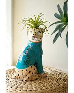 Cheetah Teal Sweater Vase