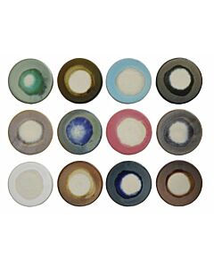 COASTER, COLORFULLY GLAZED STONEWARE