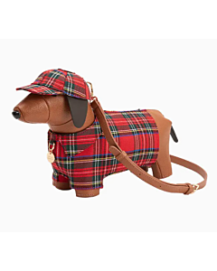 Crossbody Dog Red Plaid