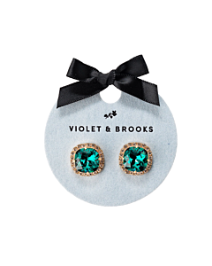 EMERALD GREEN VIOLET AND BROOKS EARRINGS