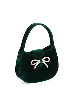 EMERALD VELVET BOWDEN BAG