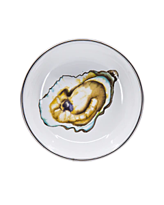 ENAMELED SMALL OYSTER TASTING BOWL