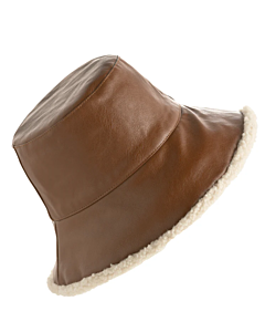 FAUX LEATHER BUCKET HAT