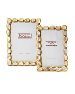 Frame Mother of pearl and metal 5X7