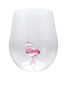 Glass Stemless Wine Flamingo