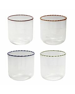 Glass Striped Rim Asst 10Oz