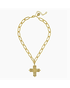 GOLD CROSS NECKLACE SUSAN SHAW