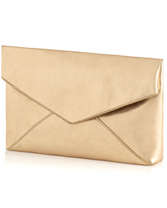 GOLD PATENT ENVELOPE CLUTCH