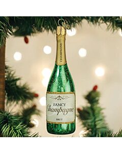 GREEN CHAMPAGNE BOTTLE ORNAMENT