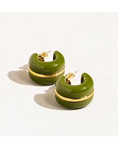 GREEN SMALL HOOP EARRINGS