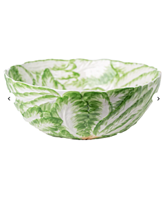 Green Radish Leaf Bowl Large Ceramic