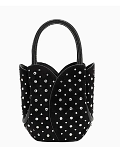 Handbag Tulip Mini Black Rnstn