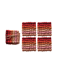 HANDMADE WOOL FELT COASTER SET