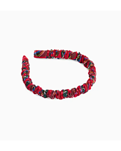 Headband Plaid Scrunch Red