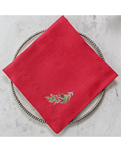 LARGE RED HOLIDAY DINNER NAPKIN