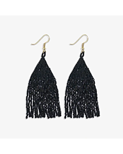 LEXI BLACK FRINGE EARRINGS