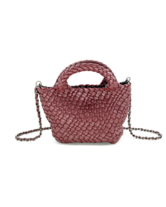MINI WOVEN HANDBAG BURGUNDY