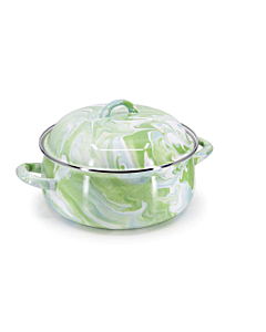 MODERN MONET ENAMELWARE DUTCH OVEN GOLDEN RABBIT