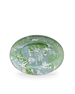 MODERN MONET ENAMELWARE OVAL PLATTER GOLDEN RABBIT