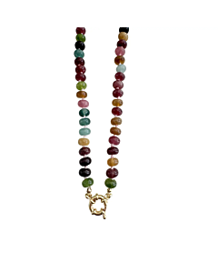 MULTI AGATE BEAD NECKLACE 