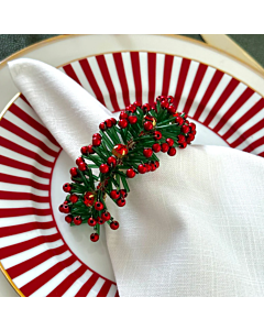 Napkin Rnig Holly Wreath