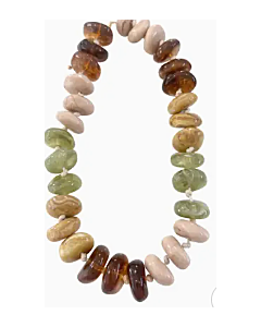 Necklace Chunky Bead Tort/Grn